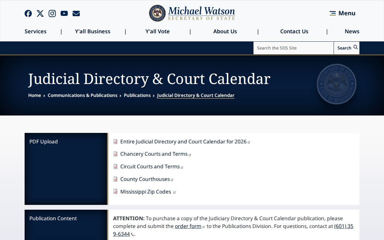 George County court records Secretary of State judicial directory landing page