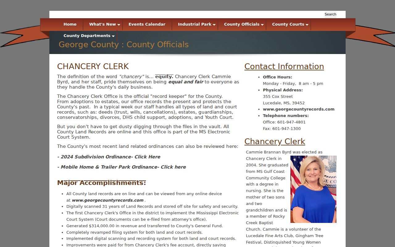 George County civil court docket Chancery Clerk records office