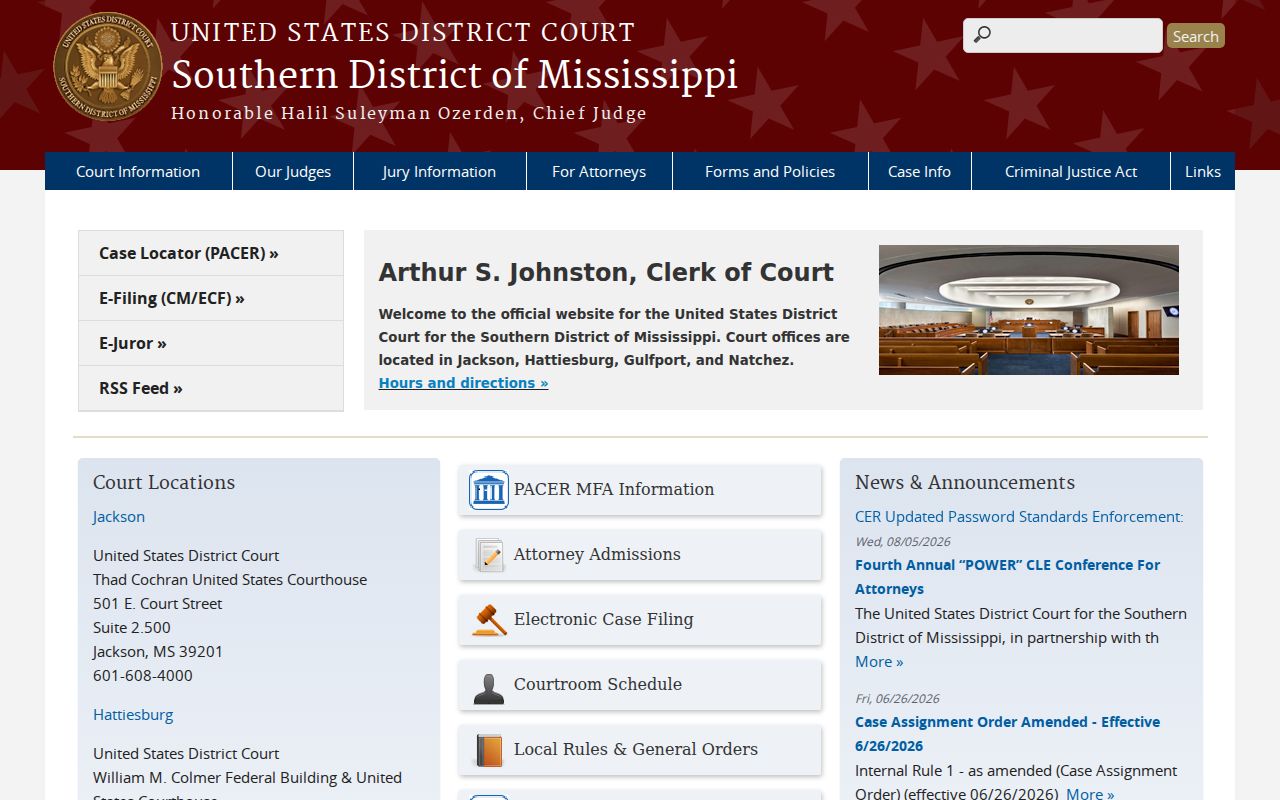 George County court docket federal Southern District route